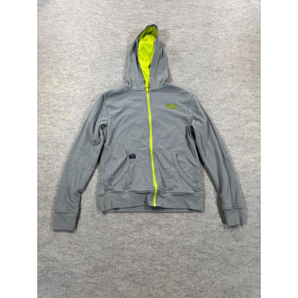 Epic Threads Mens Gray Waffle Knit Full Zip Hoodie Sweatshirt Size S